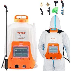 Battery Powered Backpack Sprayer, 0-90 PSI Adjustable Pressure, 4 Gallon Tank